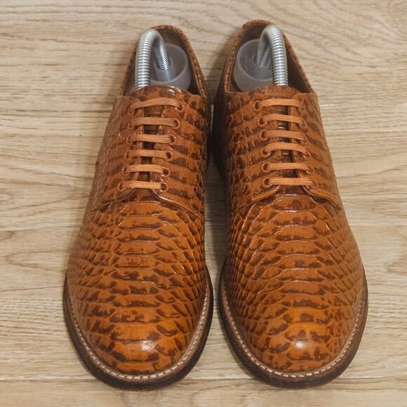 Stacy Adams Madison Anaconda Print Leather Shoes Brown 00055-240 Mens Size 7D - Picture 2 of 10